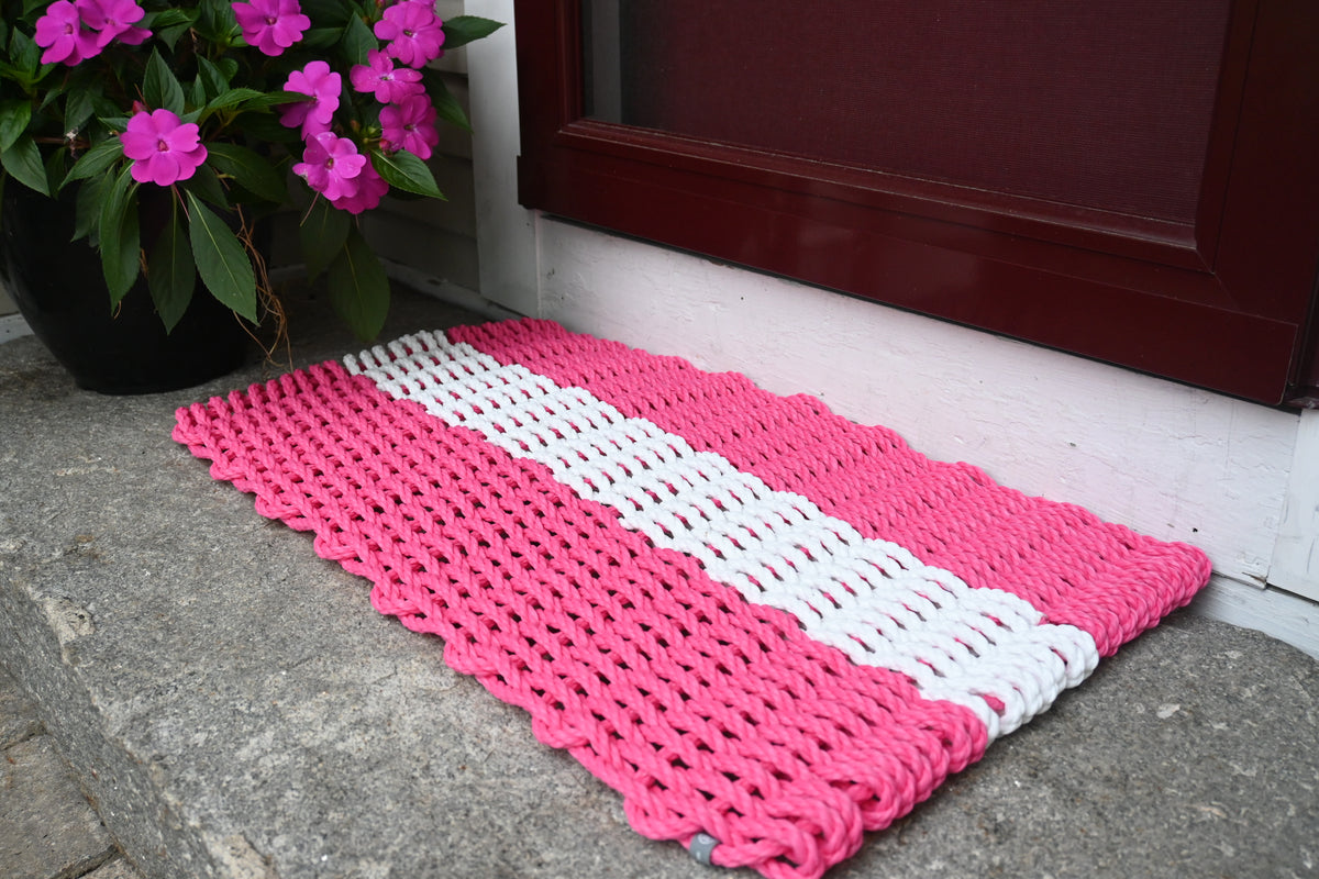 Thin Pink Line Decorative Rope Mat – Maine Rope Mats