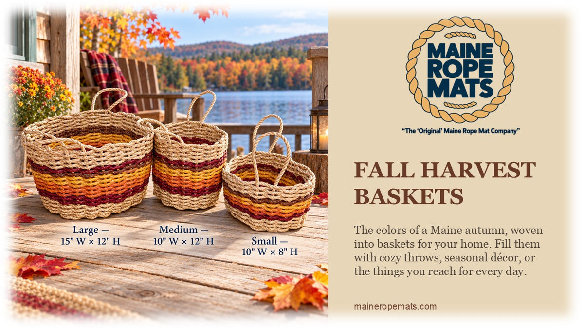 Handcrafted Fall Harvest Rope Baskets