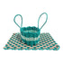 Teal, Orange, & Seafoam Triple Weave Rope Mat with Teal & Seafoam 3 Stripe Basket