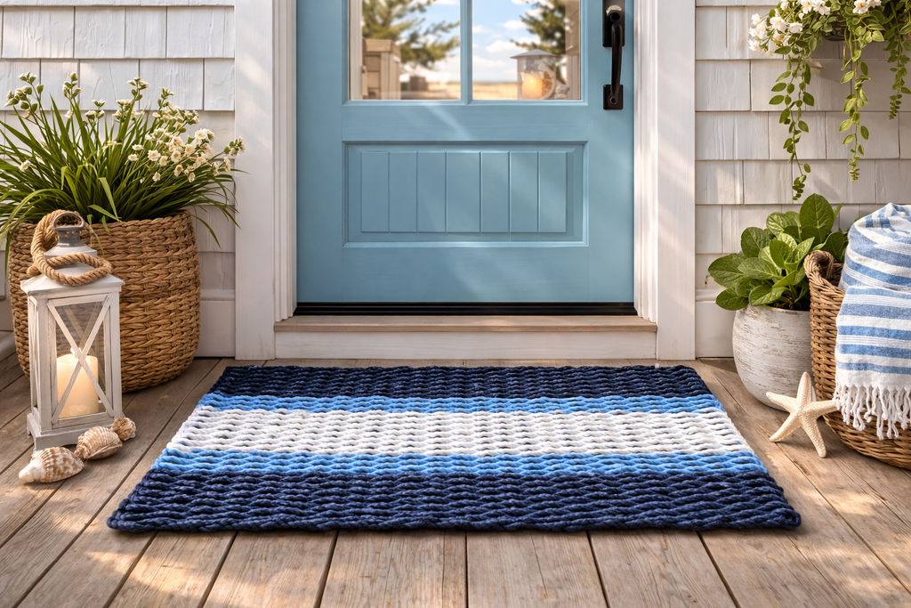 812 - Handcrafted Woven Maine Rope Door Mat
