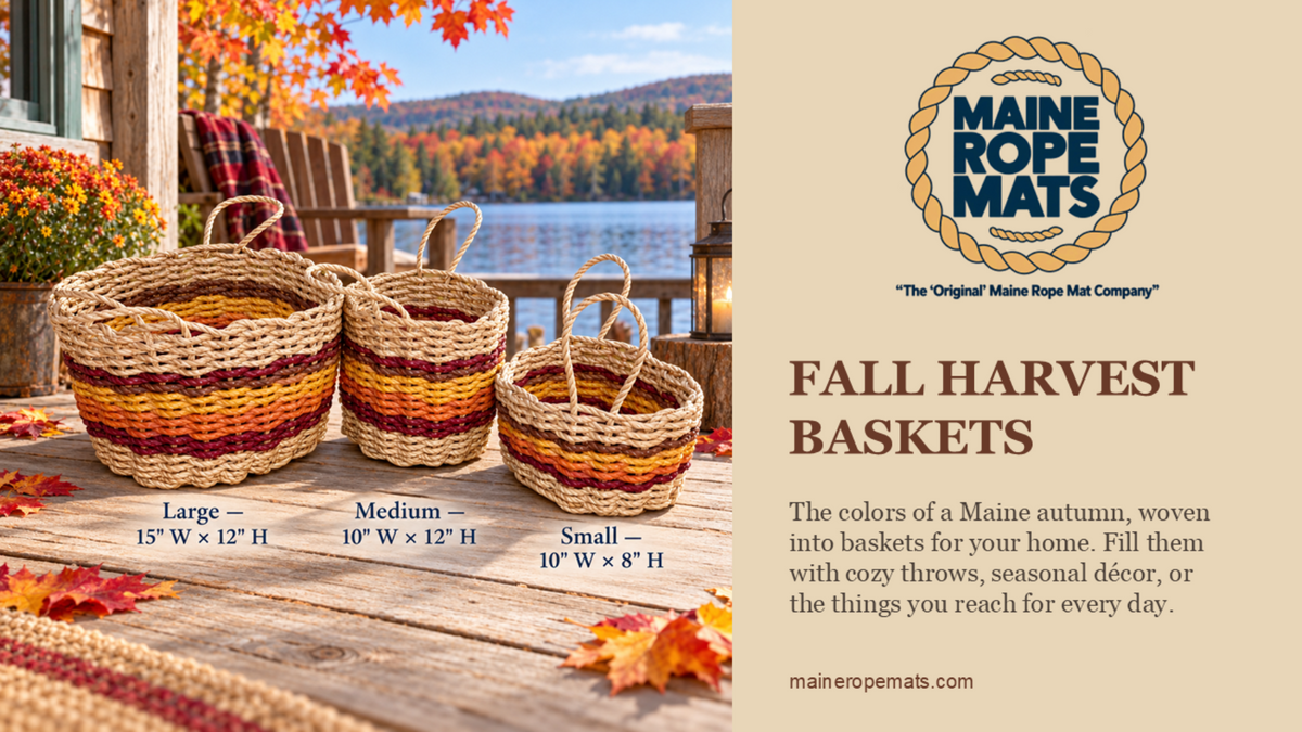 Handcrafted Woven Rope Baskets Fall - Harvest