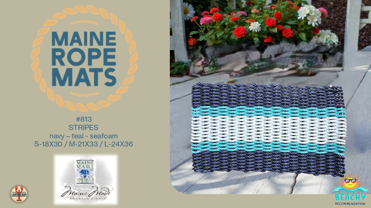 813 - Handcrafted Woven Maine Rope Door Mat