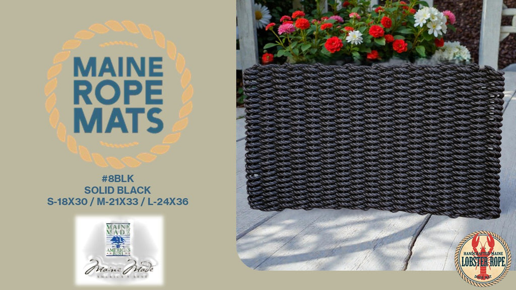 8 Handcrafted Woven Maine Rope Door Mat Solid Color Series – Made from New Lobster Rope