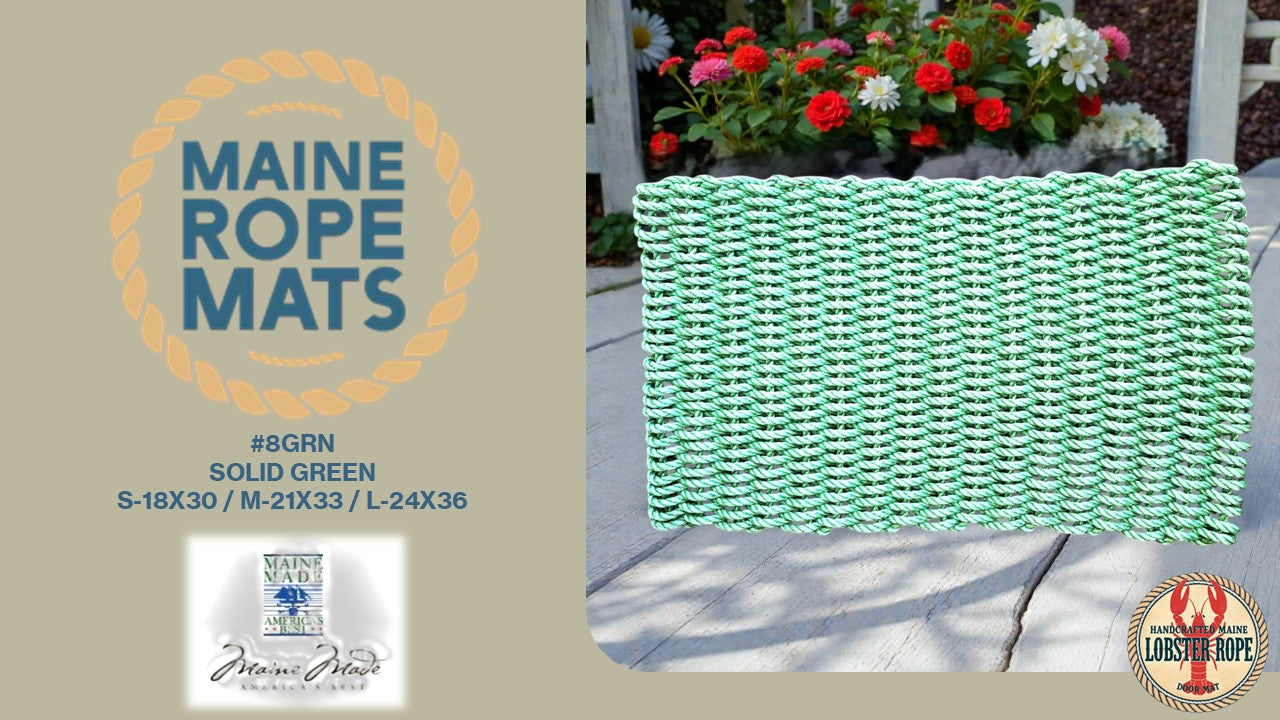 8 Handcrafted Woven Maine Rope Door Mat Solid Color Series – Made from New Lobster Rope