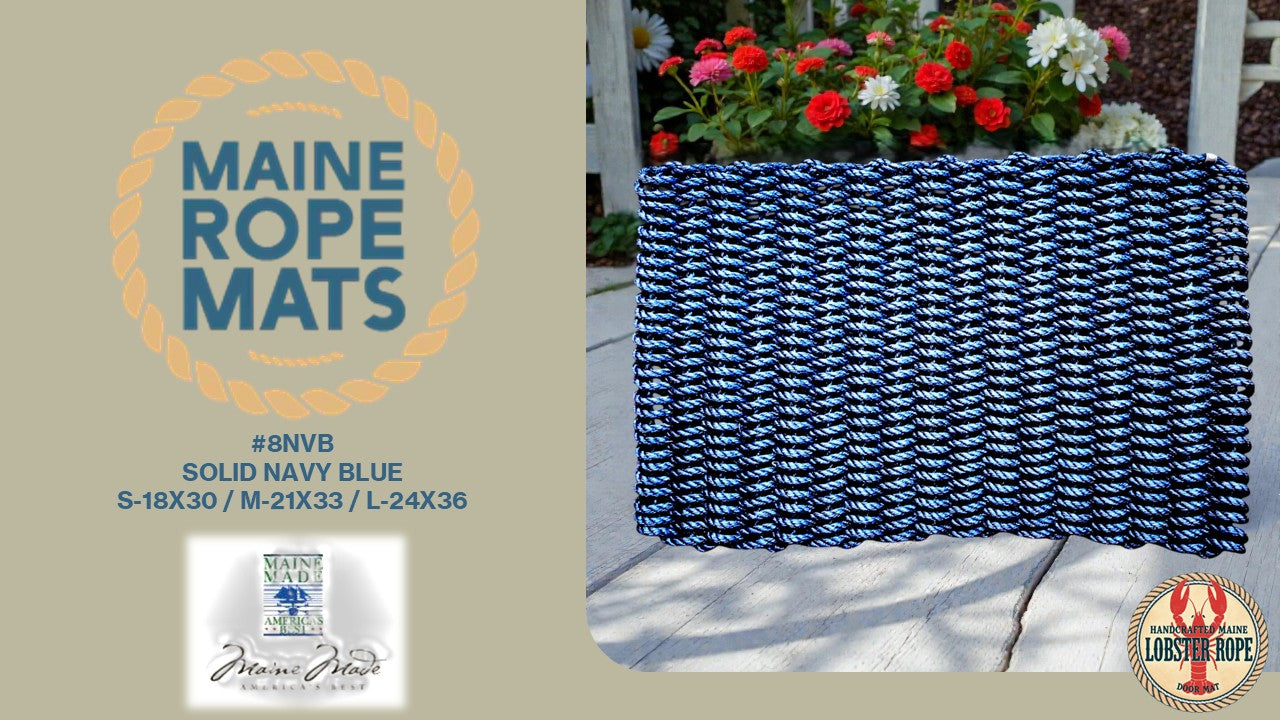 8 Handcrafted Woven Maine Rope Door Mat Solid Color Series – Made from New Lobster Rope