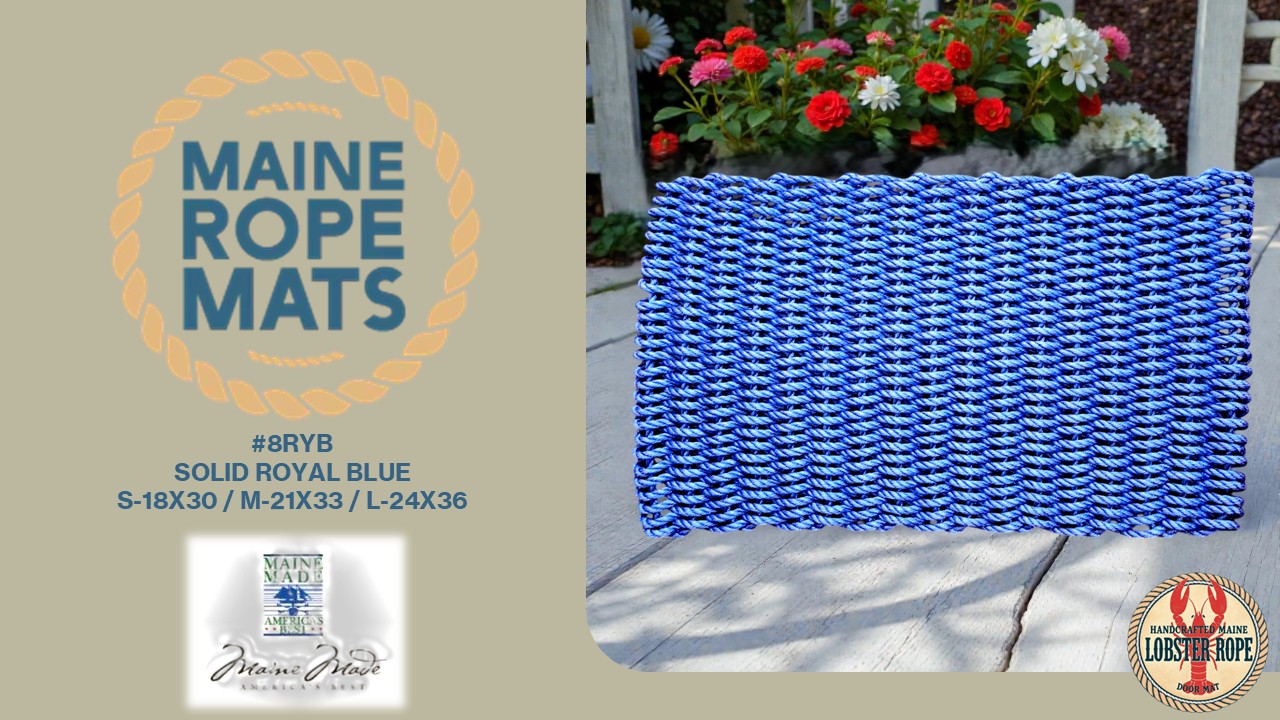 8 Handcrafted Woven Maine Rope Door Mat Solid Color Series – Made from New Lobster Rope