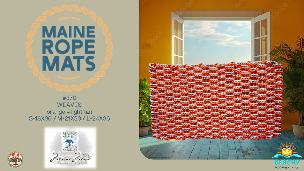 DW 870 - Handcrafted Woven Maine Rope Door Mat