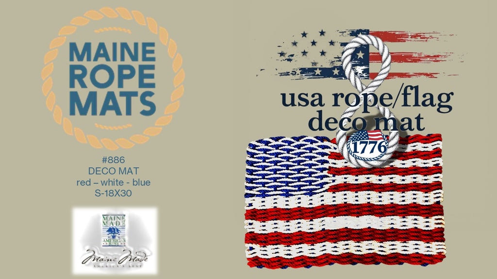 FLAG MAT - Handcrafted Woven Maine Rope Door Mat
