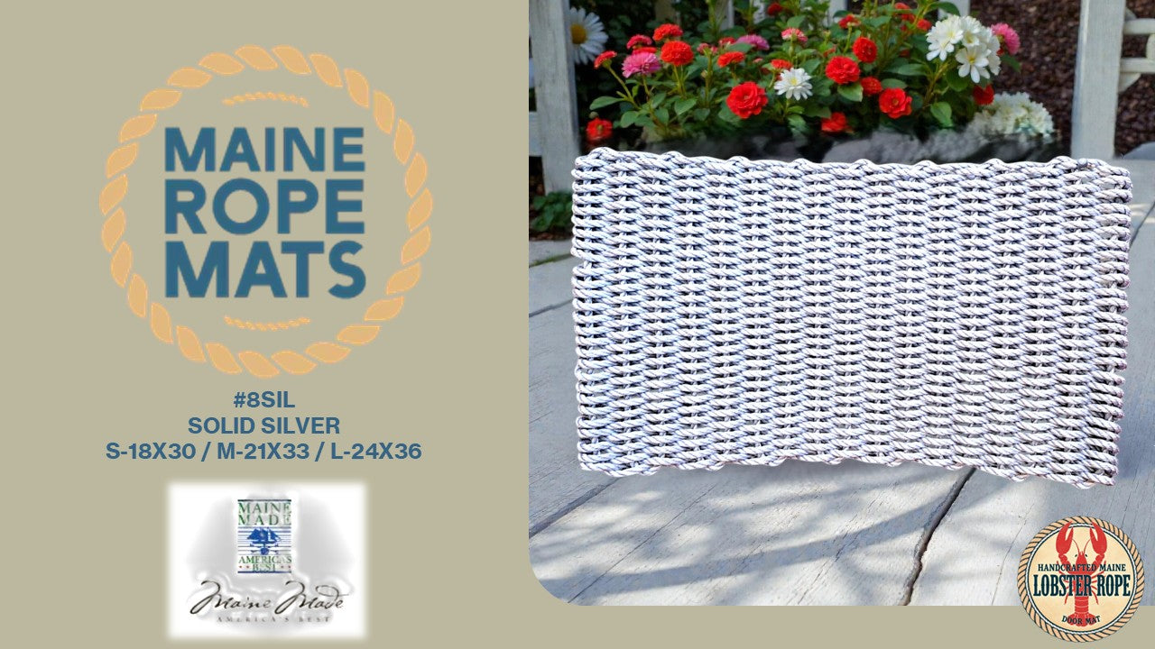 8 Handcrafted Woven Maine Rope Door Mat Solid Color Series – Made from New Lobster Rope
