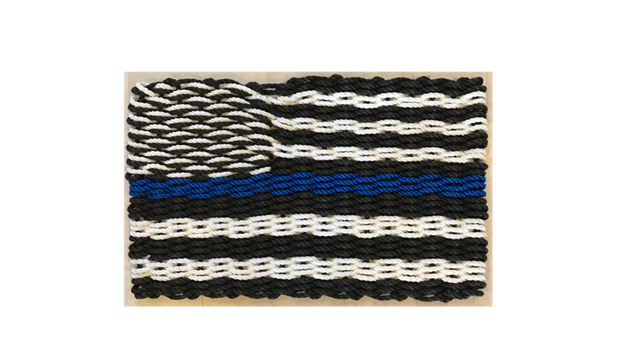 Thin Blue Line Decorative Rope Mat – Maine Rope Mats