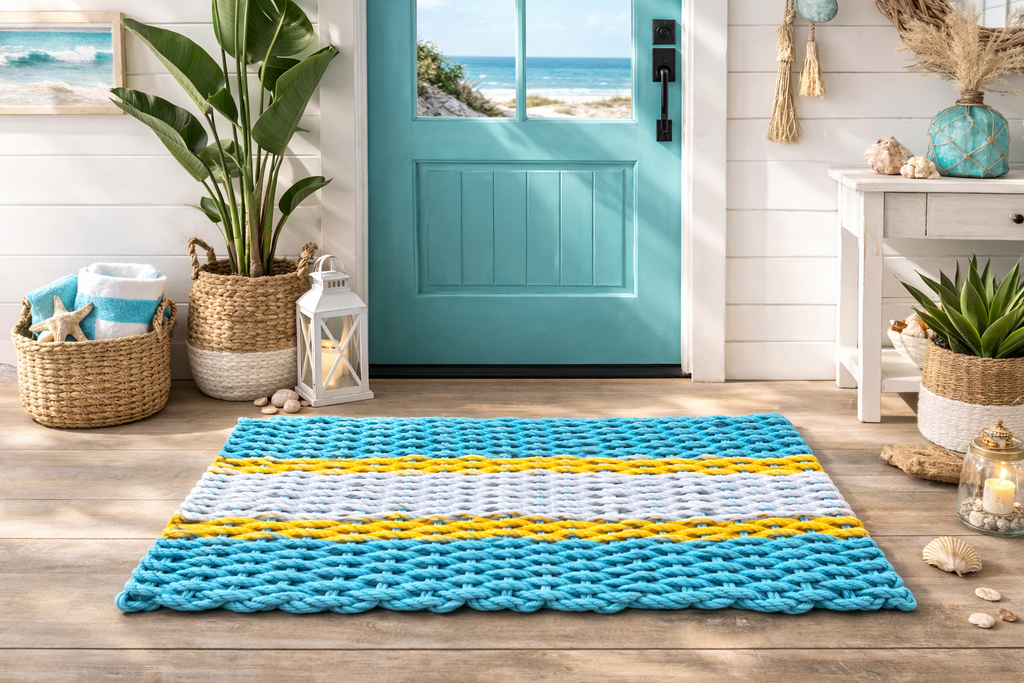 811 - Handcrafted Woven Maine Rope Door Mat