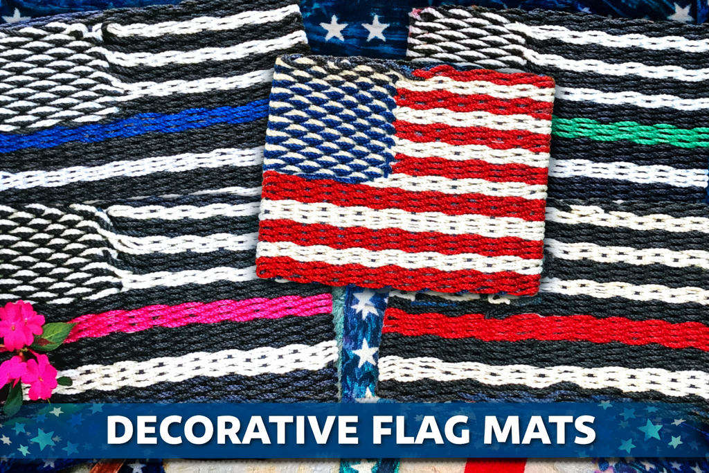 FLAG MAT - Handcrafted Woven Maine Rope Door Mat
