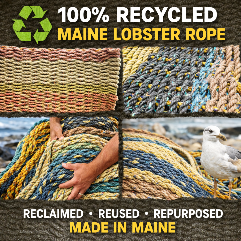 UPCYCLED - Handcrafted Woven Maine Rope Door Mat
