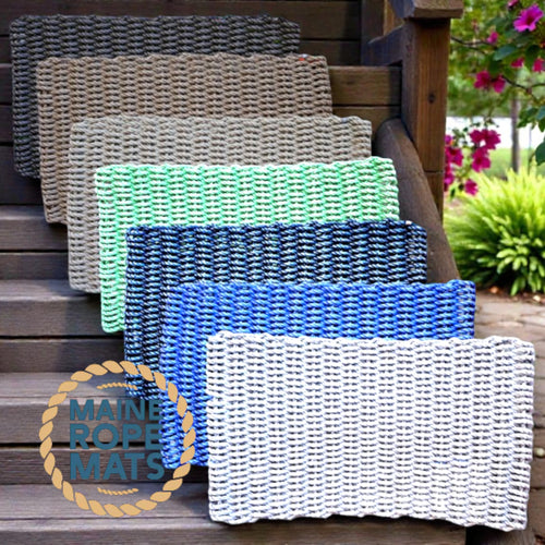 8 Handcrafted Woven Maine Rope Door Mat Solid Color Series – Made from New Lobster Rope
