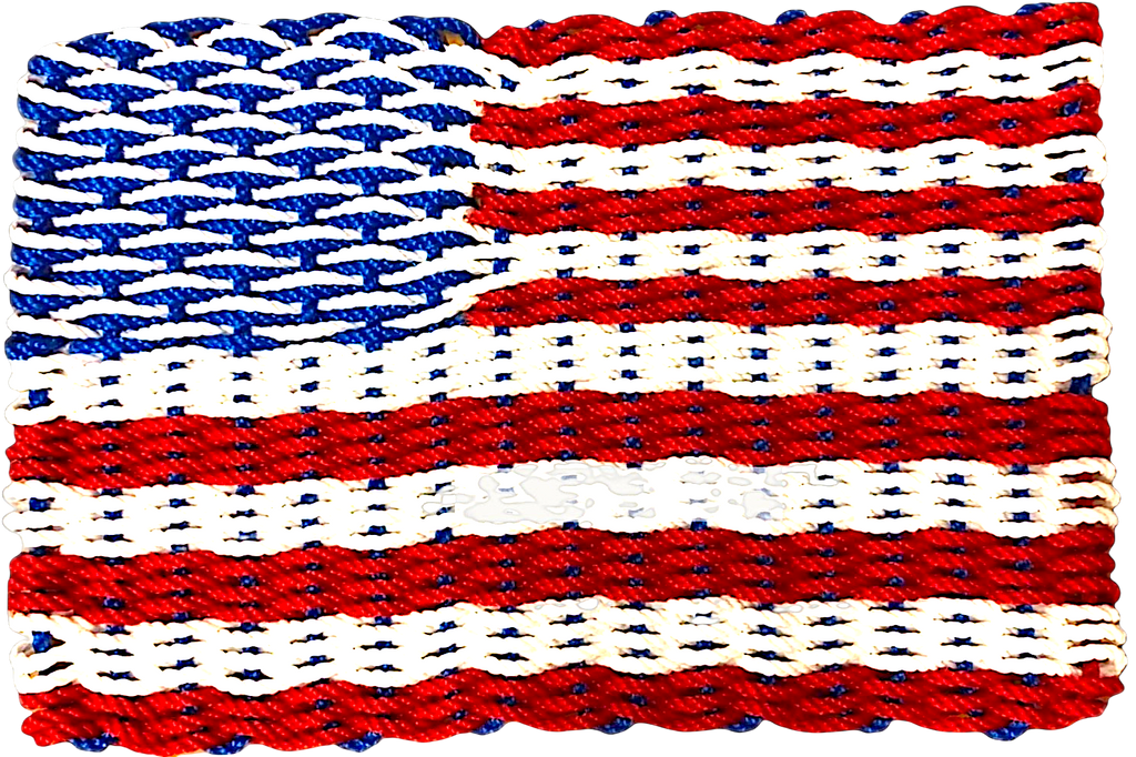 FLAG MAT - Handcrafted Woven Maine Rope Door Mat