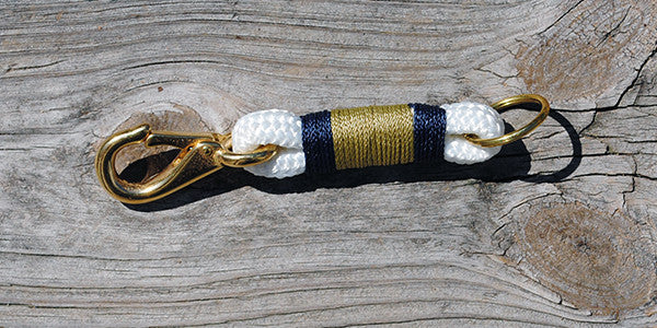 Custom Cordage Maine Rope Key Chains White w/Black & Gold